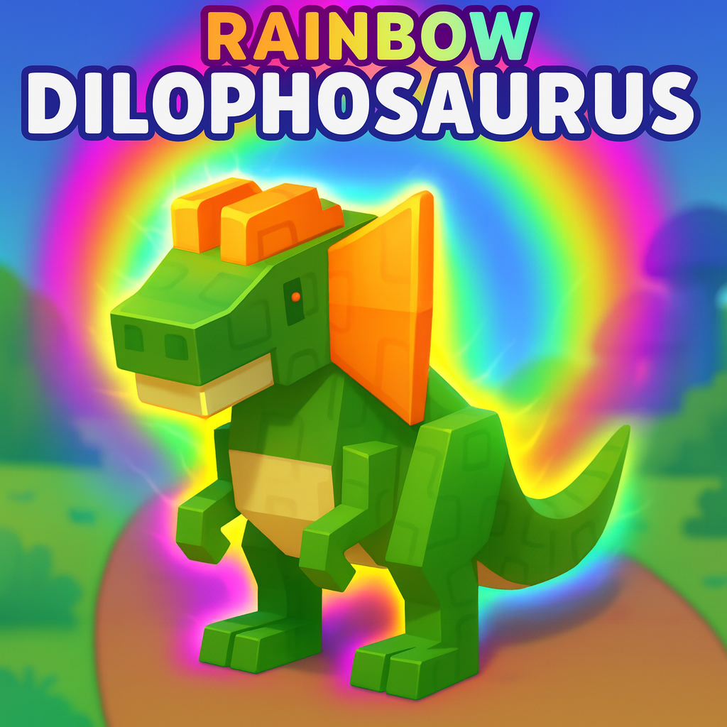 HATCHED Rainbow Dilophosaurus [OP XP FARM]