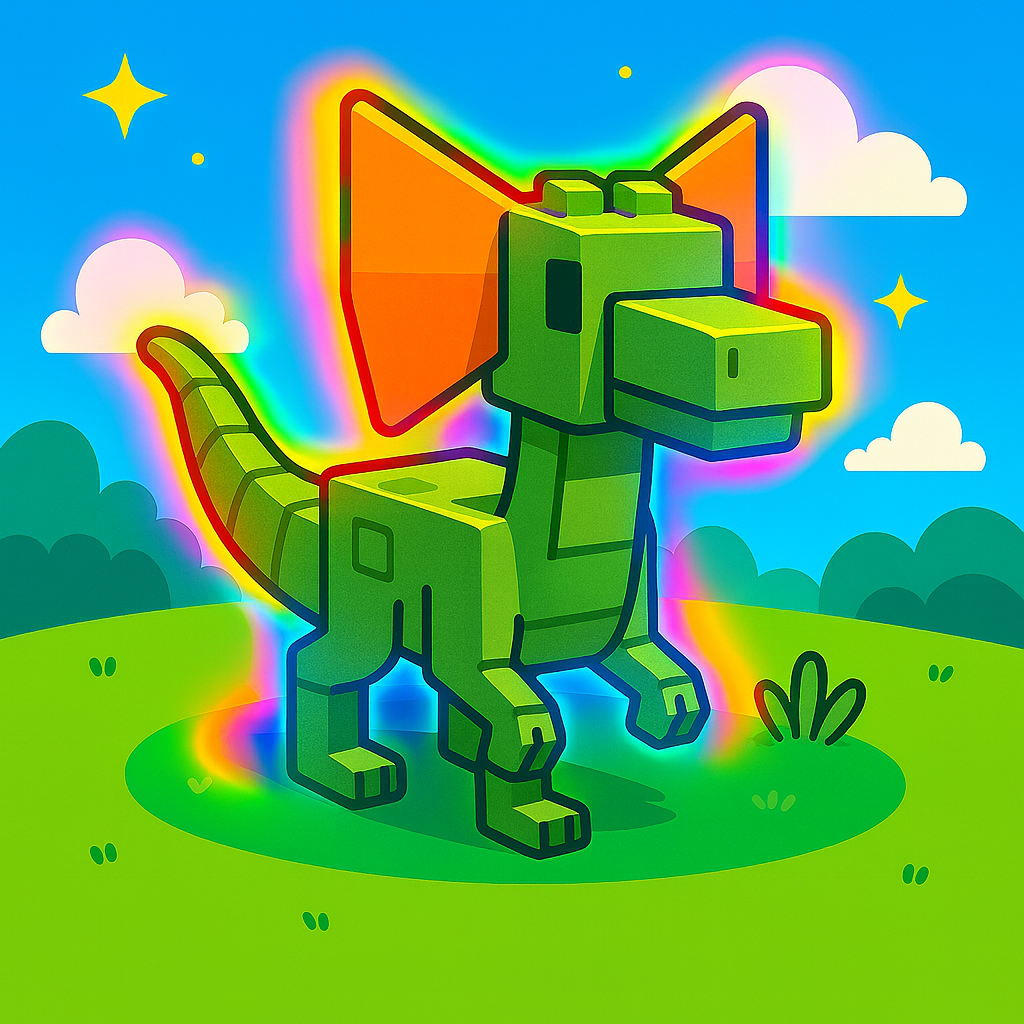 MEGA HATCHED Rainbow Dilophosaurus [OP XP FARM]